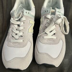 New Balance women White and Light Gray Sneakers